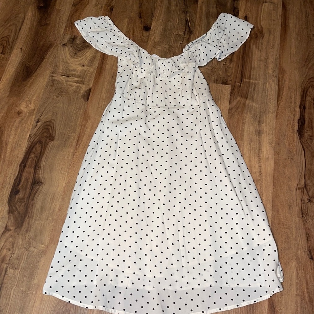 NWT Old Navy Short Vintage Polka Dot Ruffled Sleeve Dress for Women